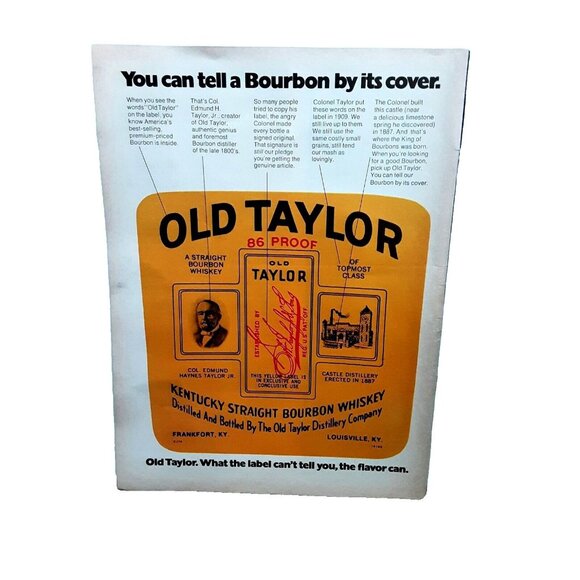 1971 Old Taylor 86 Proof Kentucky Bourbon Whiskey Original Print Ad 70s - Picture 1 of 1